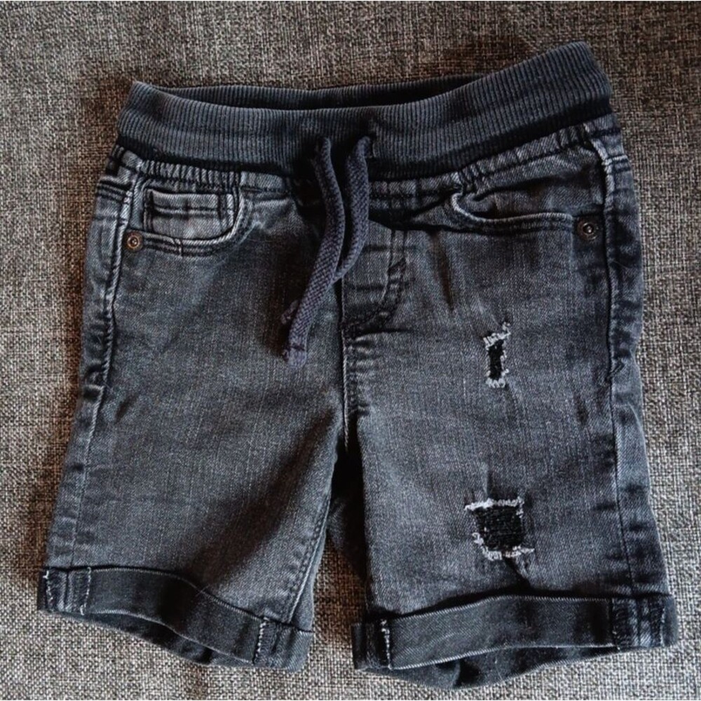 Old Navy Shorts 2T Black Denim Adjustable Waist Draw String